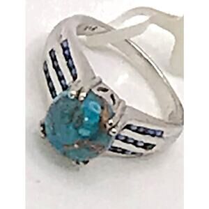 Karis Turquoise and Kyanite Sterling Silver Ring 6